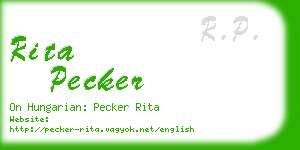 rita pecker business card